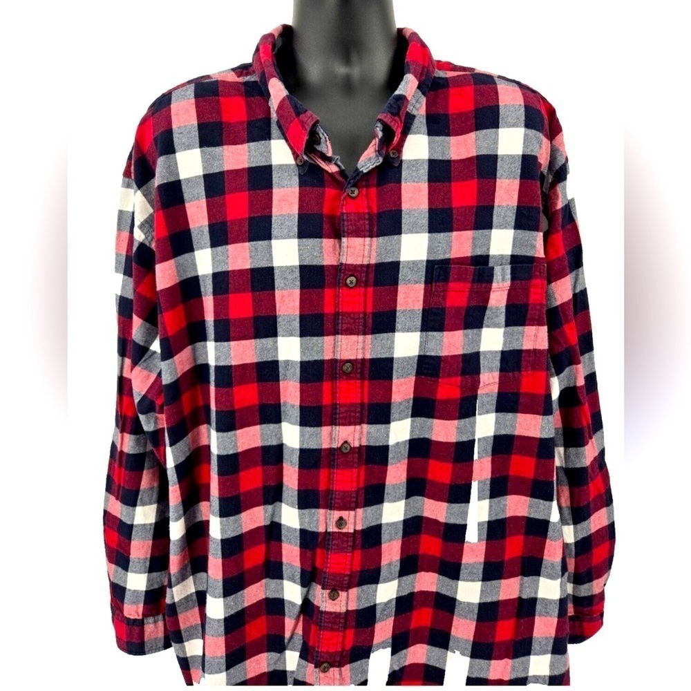 The Foundry Supply Men’s Cotton Plaid Button Down Collared Shirt Size 2XLT